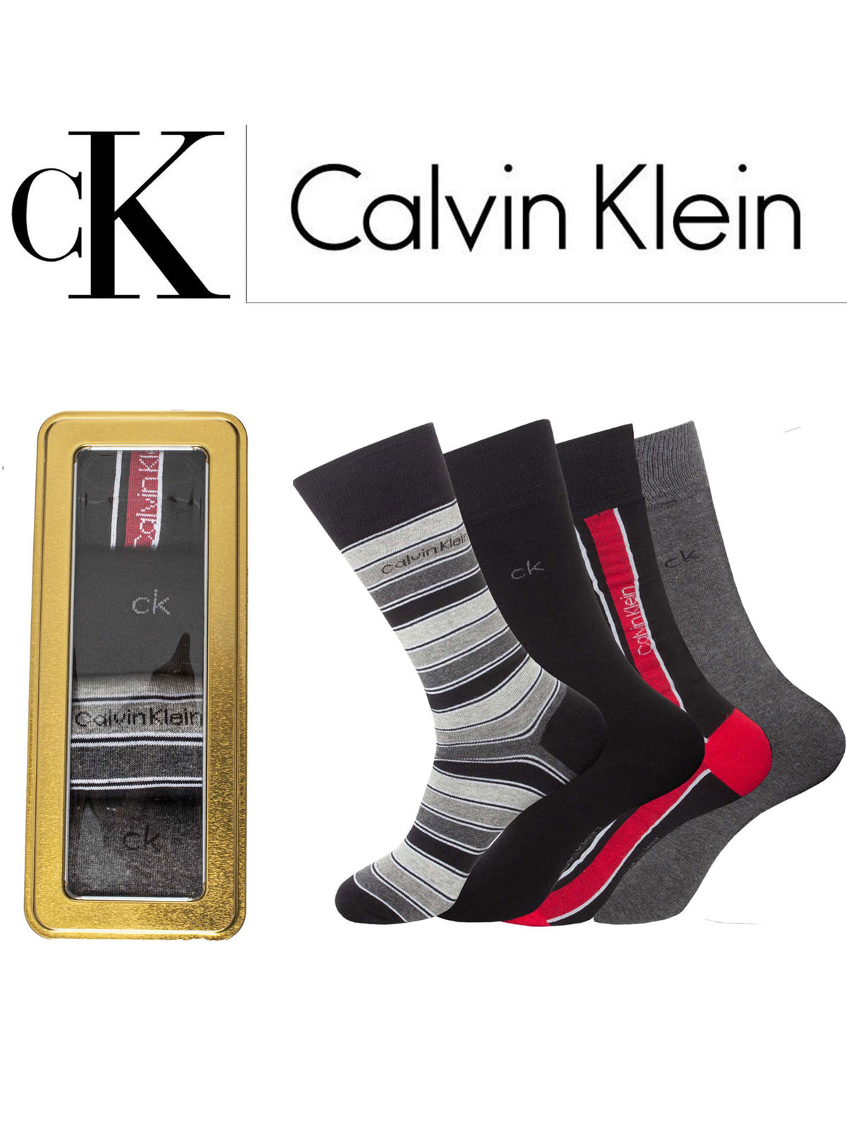 Calvin Klein | Mens Casual Designer Socks 4 Pack Gift Set
