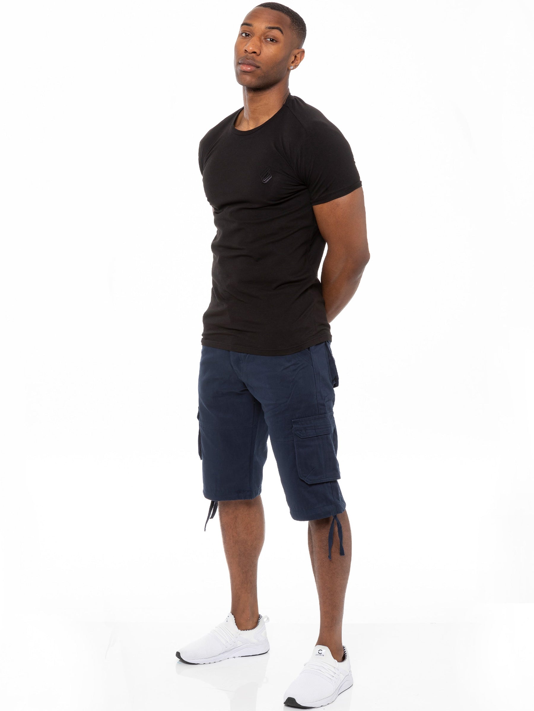 EZS405 Copy of Enzo Mens Cargo Combat Shorts  | Enzo Designer Menswear ENZO RAWDENIM