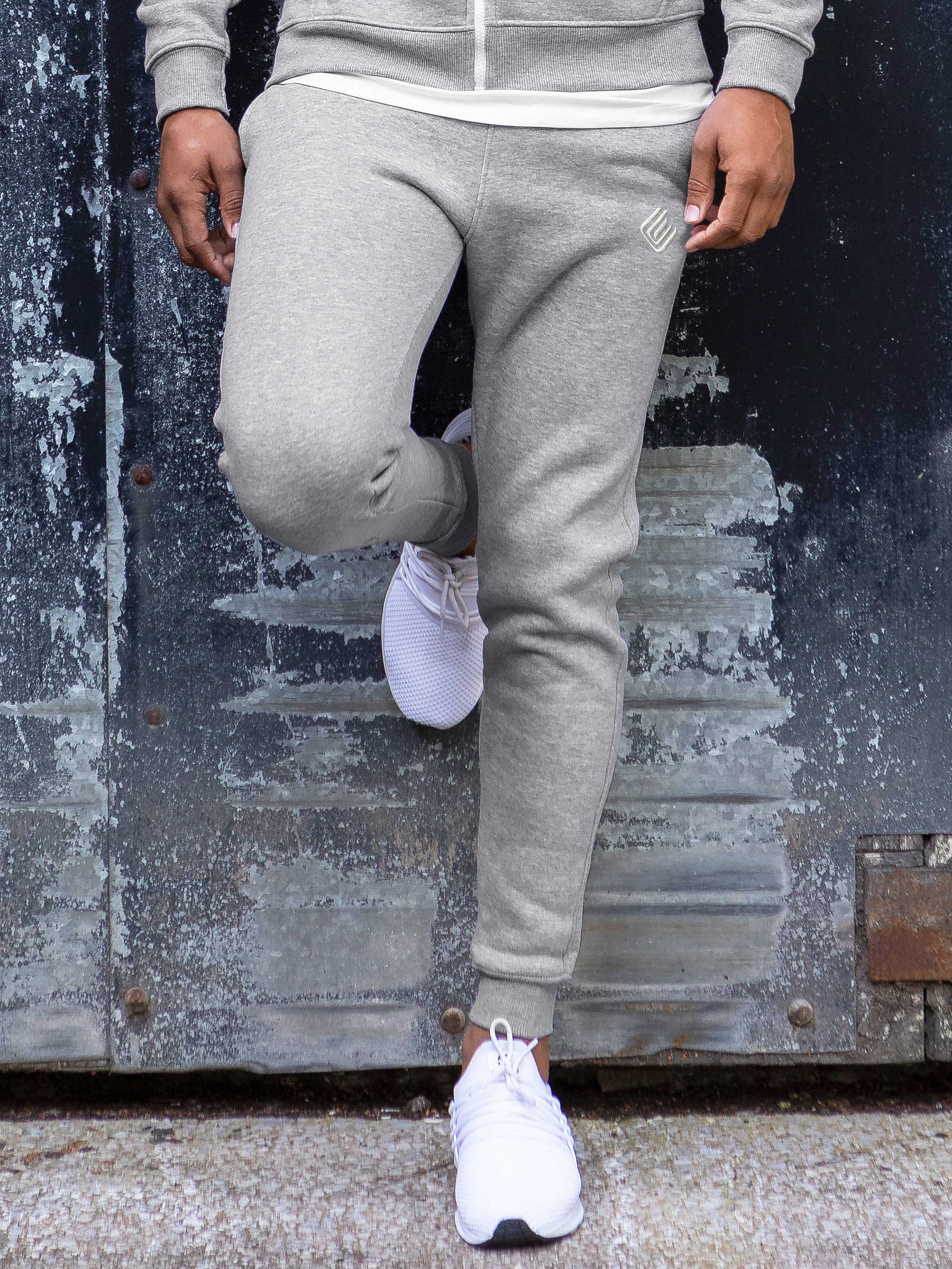 Enzo Men's Slim Fit Tracksuit Set - Zip Up Hoodie & Joggers - Polycotton Fleece