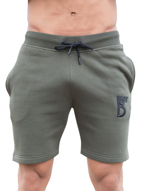 BSH04 Copy of Mens Elasticated Waist Gym Running Fleece Jogging Shorts Bound By Honour RAWDENIM