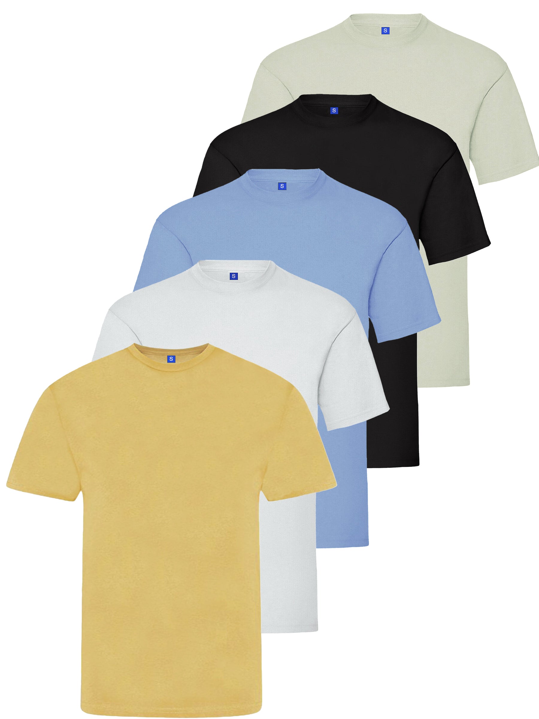 Kruze | Mens Crew Neck T-Shirt (5 Pack) - Multicolour