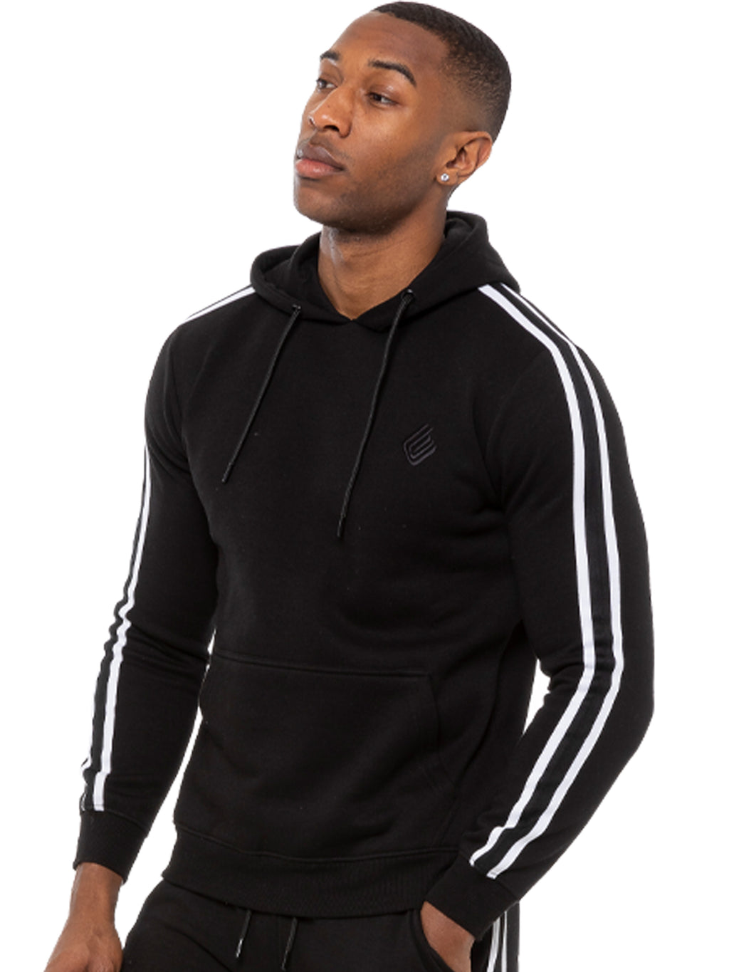 Striped Fleece Pullover Hoody Designer Menswear