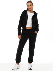 EZLHDCZ595 & EZLJG591 Enzo | Womens Cropped Zip Hoodie Tracksuit ENZO RAWDENIM