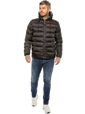 MENS ICON JACKET Icon Mens Puffer Hooded Zip Up Winter Jacket GUEST BRAND RAWDENIM