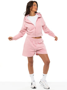 EZLHDCZ595 & EZLS597 Enzo | Womens Cropped Zip Hoodie Tracksuit With Shorts ENZO RAWDENIM