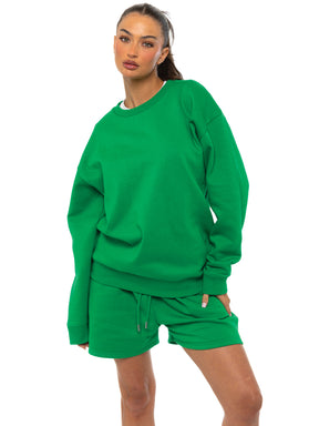 EZLSW589 & EZLS597 Enzo | Womens Oversized Sweatshirt Tracksuit With Shorts ENZO RAWDENIM