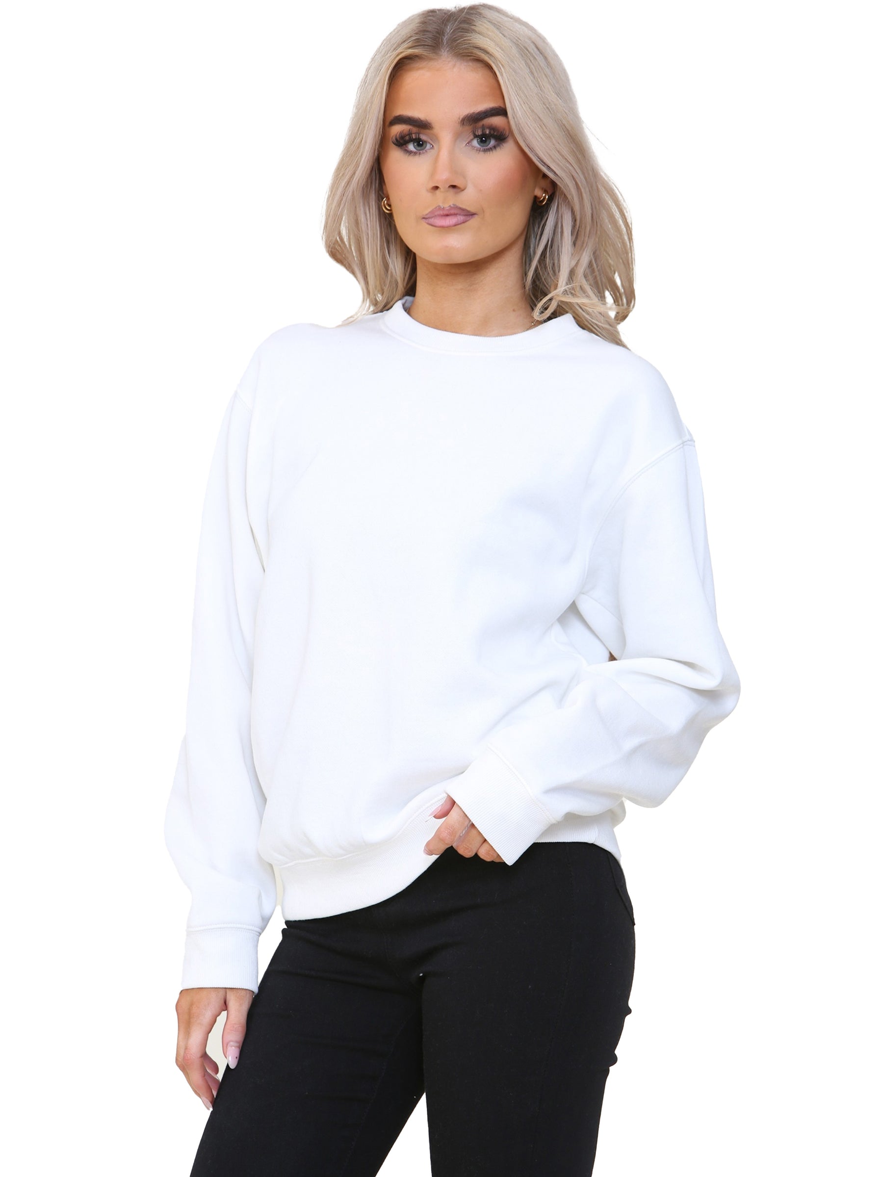 KZLSW133 Kruze | Womens Long Sleeve Crew Neck Casual Sweatshirt KRUZE RAWDENIM