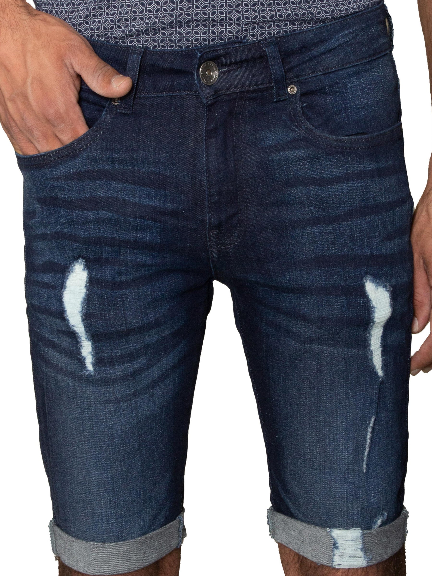 5 Pockets Mens Black Denim Designer Jeans Shorts – H&K FASHION