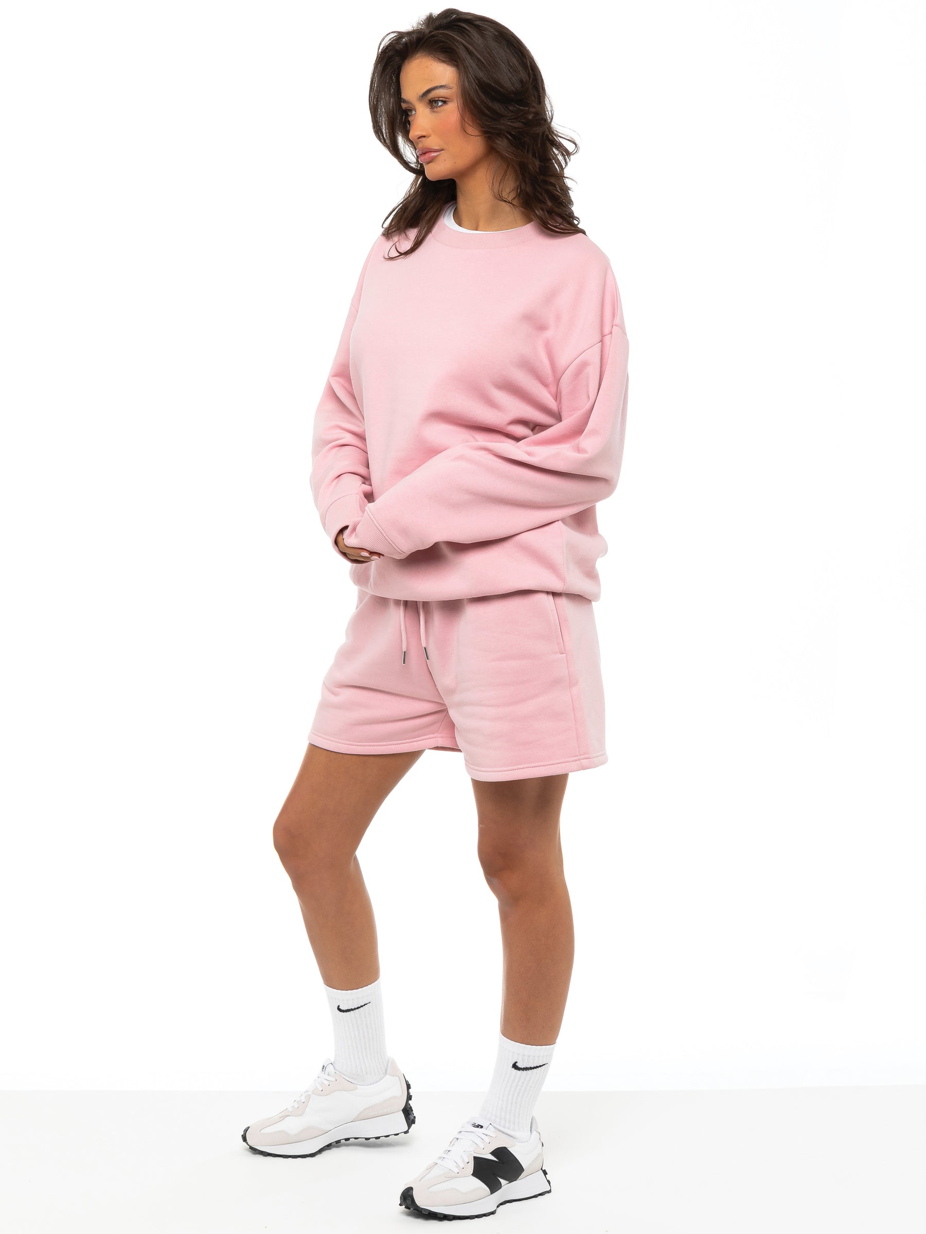 EZLSW589 & EZLS597 Enzo | Womens Oversized Sweatshirt Tracksuit With Shorts ENZO RAWDENIM