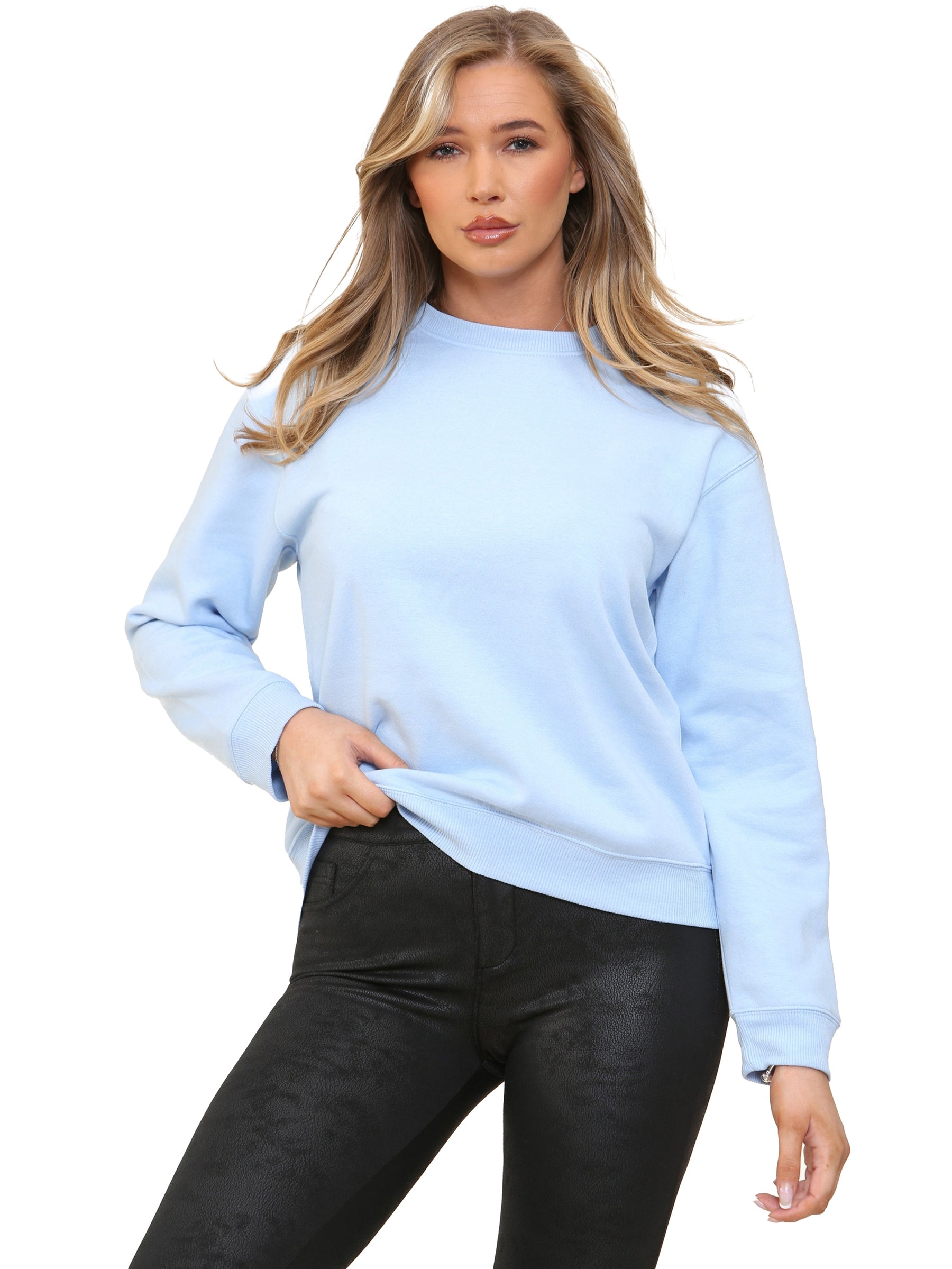 KZLSW133 Kruze | Womens Long Sleeve Crew Neck Casual Sweatshirt KRUZE RAWDENIM