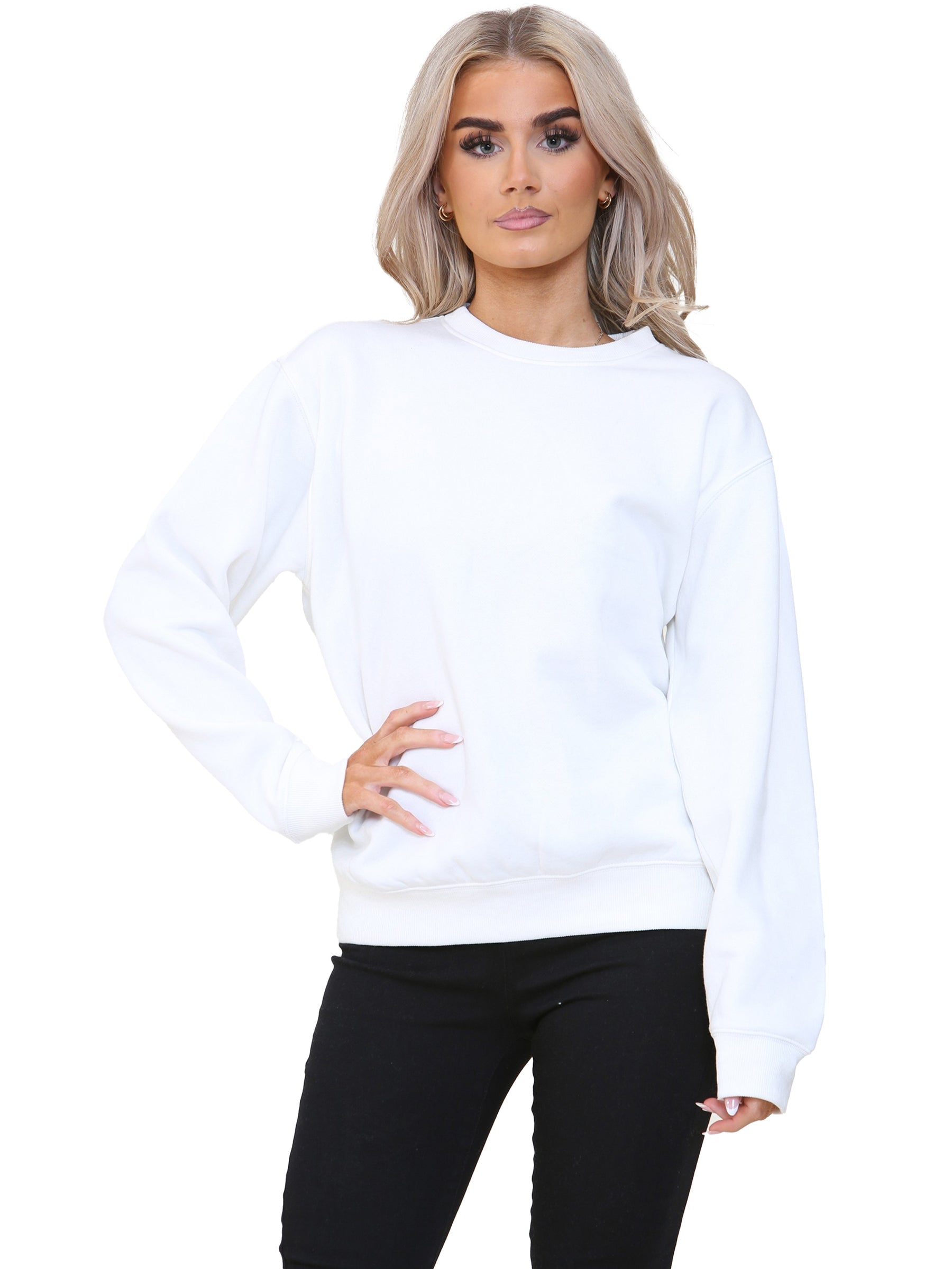 KZLSW133 Kruze | Womens Long Sleeve Crew Neck Casual Sweatshirt KRUZE RAWDENIM