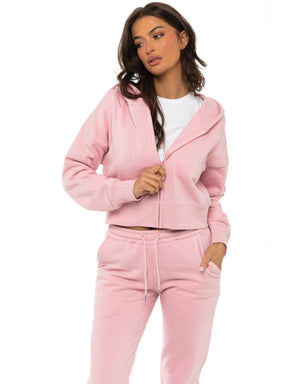 EZLHDCZ595 & EZLJG591 Enzo | Womens Cropped Zip Hoodie Tracksuit ENZO RAWDENIM