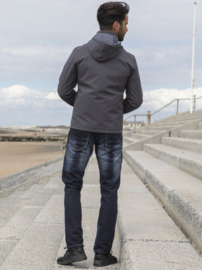 EJK590 Grey ETO Clearance | Designer Men's Grey Zip Jacket Style React ETO RAWDENIM