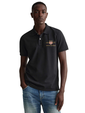 Gant black polo hotsell