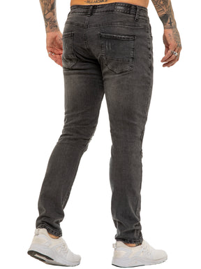 EZ420 Mens Skinny Ripped Jeans Stretch Denim | Enzo Designer Menswear ENZO RAWDENIM
