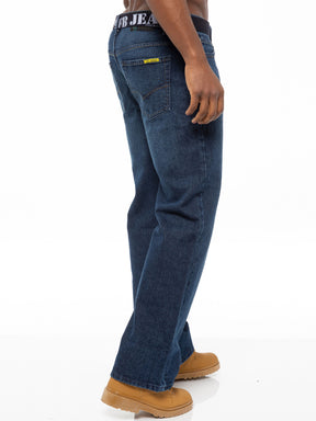 FBM19 - FBM20 Men's Blue Wash Boot Cut Denim Jeans | FBM Designer Menswear FBM RAWDENIM