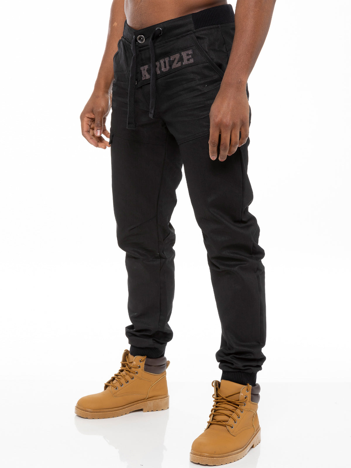 KZ101 KRUZE Mens Designer Casual Mid Stonewash Branded Denim Cuffed Jeans Pants KRUZE RAWDENIM