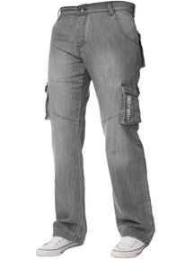 KZ126 Mens Casual Combat Cargo Work Jeans | Kruze Denim Designer Menswear KRUZE RAWDENIM