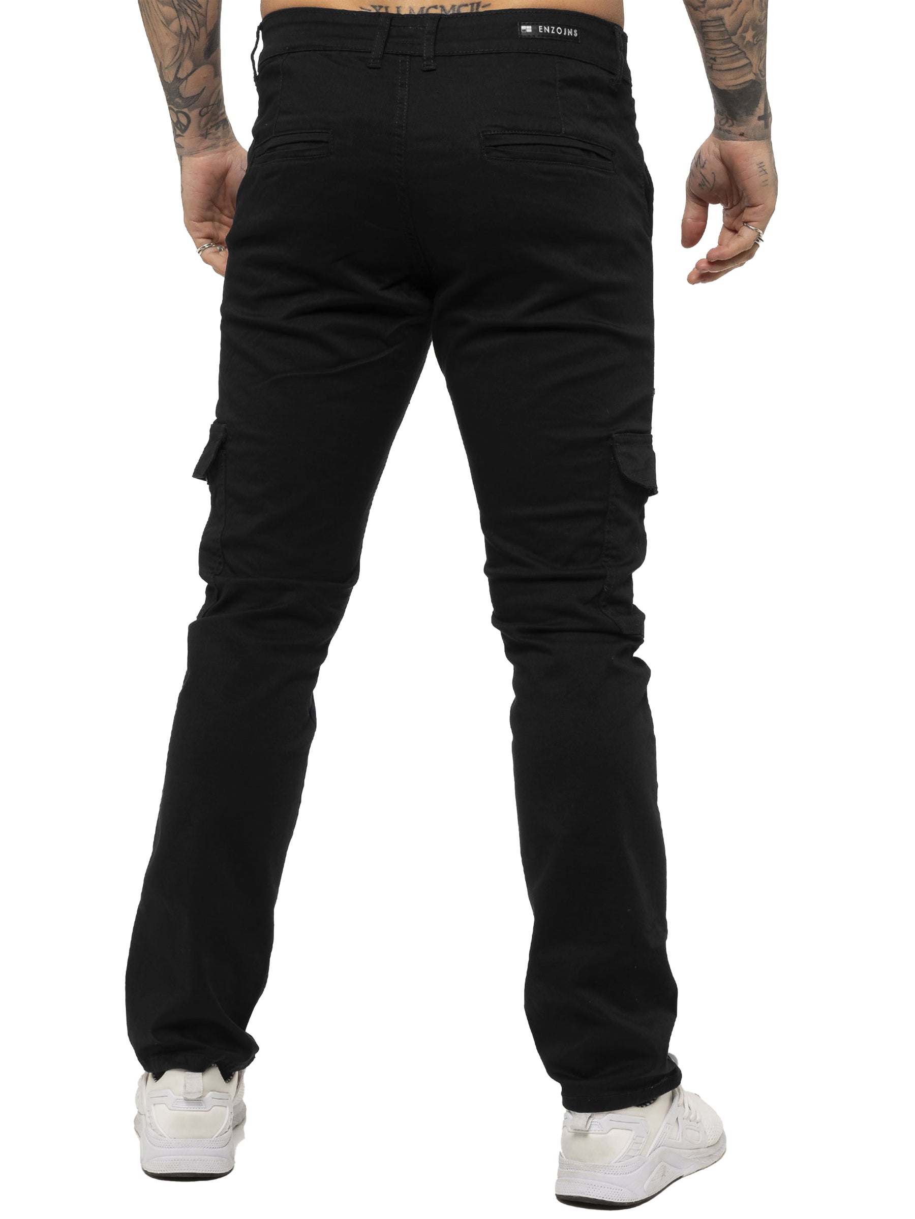 EZ410 Mens Cargo Combat Slim Fit Trousers | Enzo Designer Menswear ENZO RAWDENIM