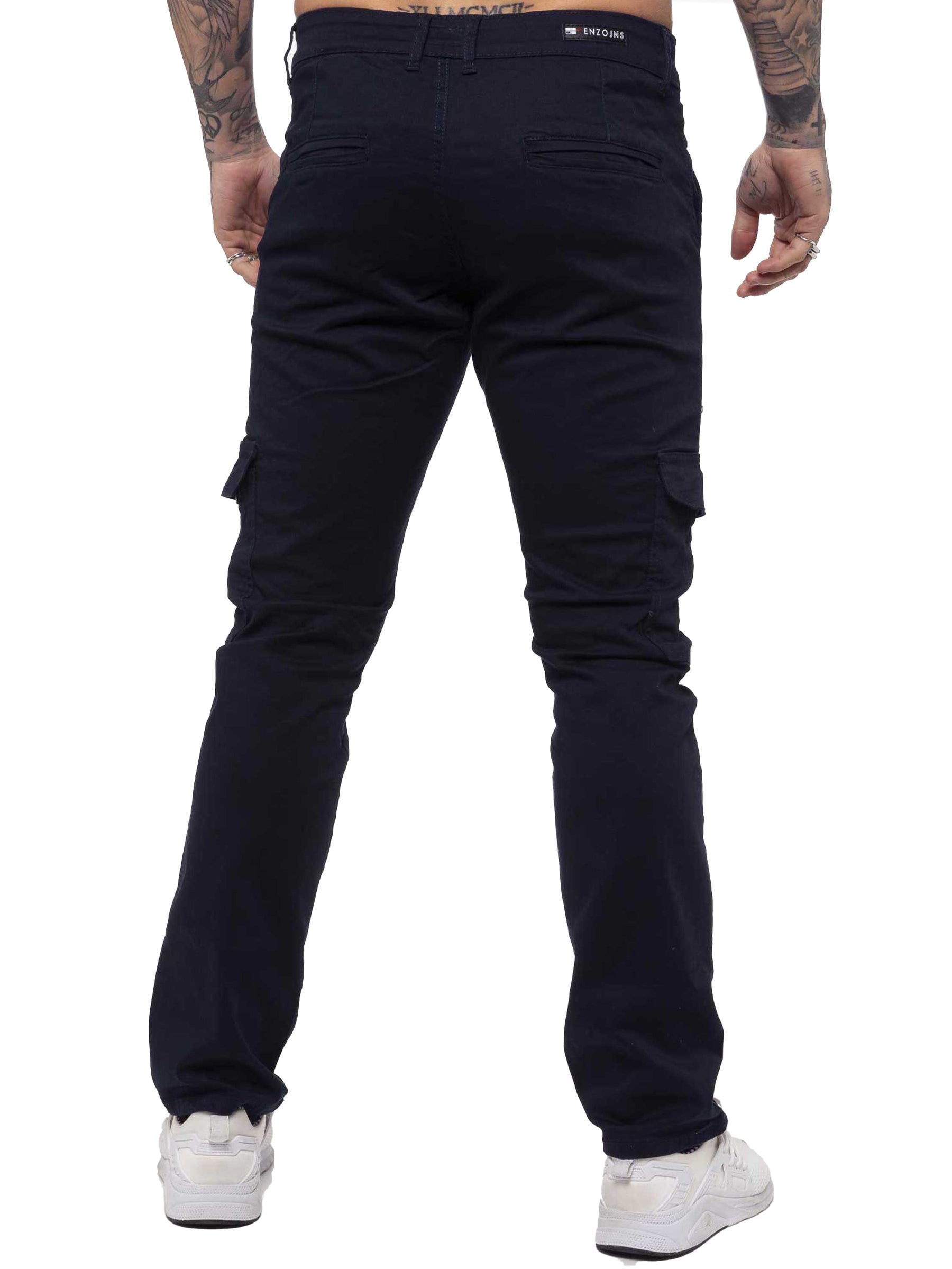 EZ410 Mens Cargo Combat Slim Fit Trousers | Enzo Designer Menswear ENZO RAWDENIM