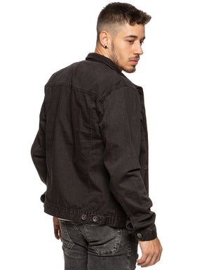 EZJ391 Black Mens Enzo Denim Designer Jacket - Black | Enzo Designer Menswear ENZO RAWDENIM