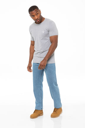 BCB3 Mens Stone Wash Classic Denim Jeans BCB | Blue Circle Designer Menswear BCB RAWDENIM