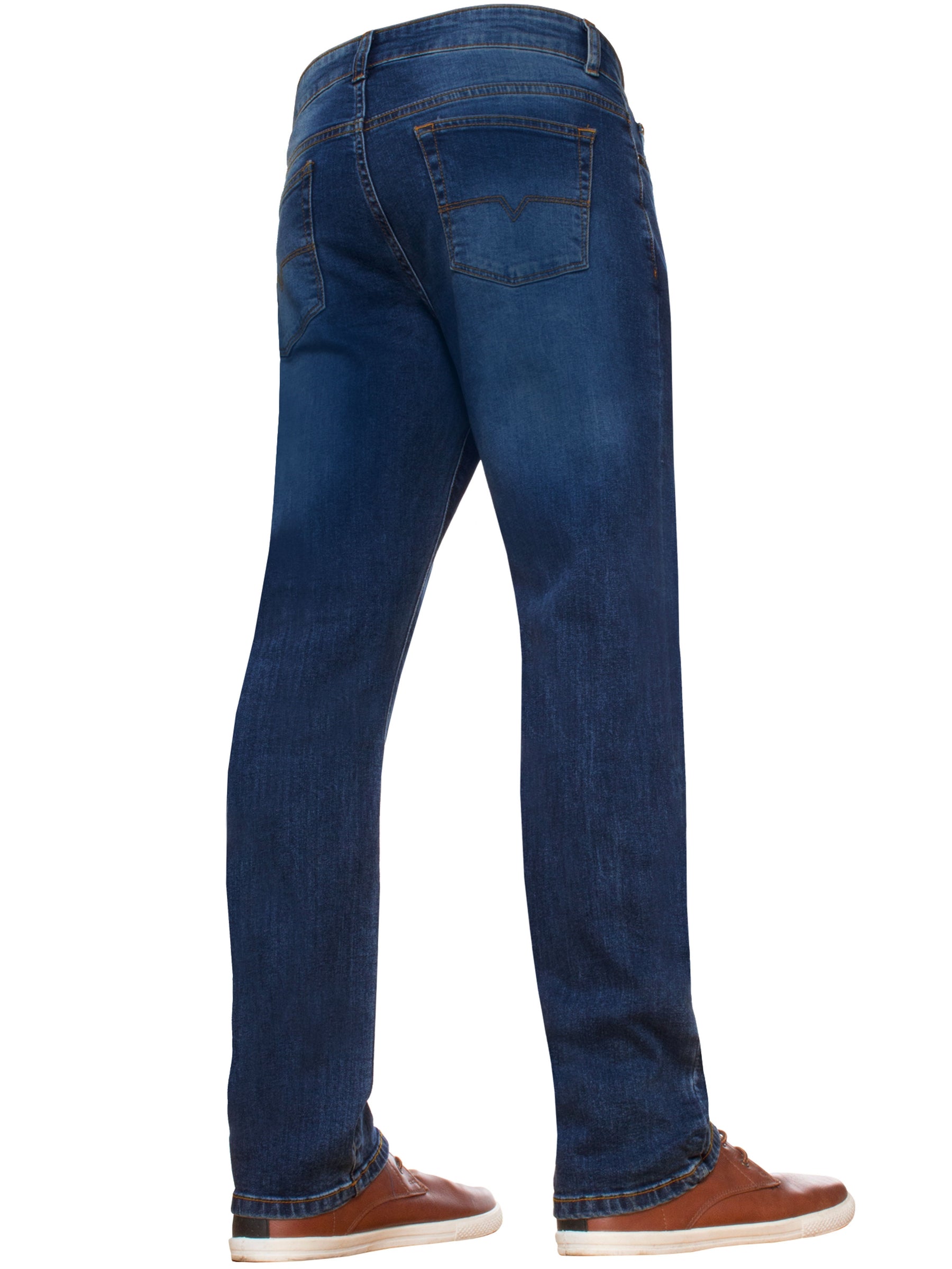 KZ127 Mens Casual Straight Leg Blue Stretch Jeans | Kruze Designer Denim KRUZE RAWDENIM