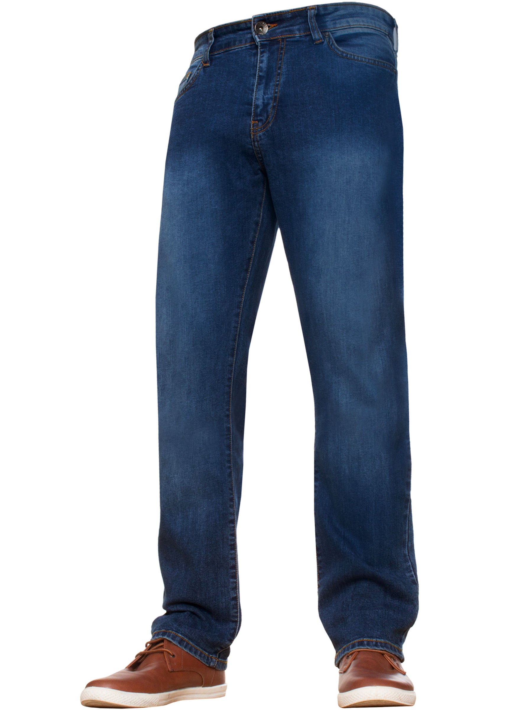 KZ127 Mens Casual Straight Leg Blue Stretch Jeans | Kruze Designer Denim KRUZE RAWDENIM