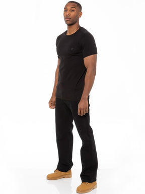 EZ14 BLK Mens Black Jeans with Belt | Enzo Designer Menswear ENZO RAWDENIM
