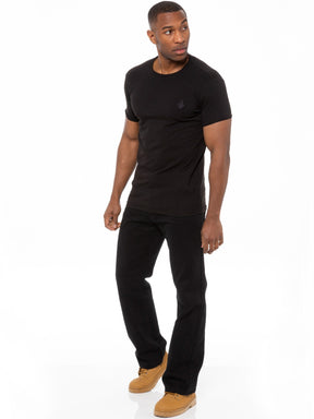 EZ14 BLK Mens Black Jeans with Belt | Enzo Designer Menswear ENZO RAWDENIM