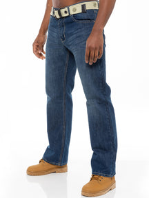 EZ15 Mens Mid Wash Jeans with Belt EZ14 - EZ15 | Enzo Designer Menswear ENZO RAWDENIM