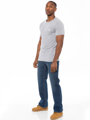 EZ15 Mens Mid Wash Jeans with Belt EZ14 - EZ15 | Enzo Designer Menswear ENZO RAWDENIM