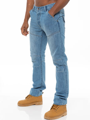 EZ243 Bleach Mens Straight Fit Denim Jeans EZ243 Bleach | Enzo Designer Menswear ENZO RAWDENIM