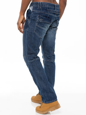 EZ243 Mens Midwash Straight Fit Denim Jeans EZ243 | Enzo Designer Menswear ENZO RAWDENIM