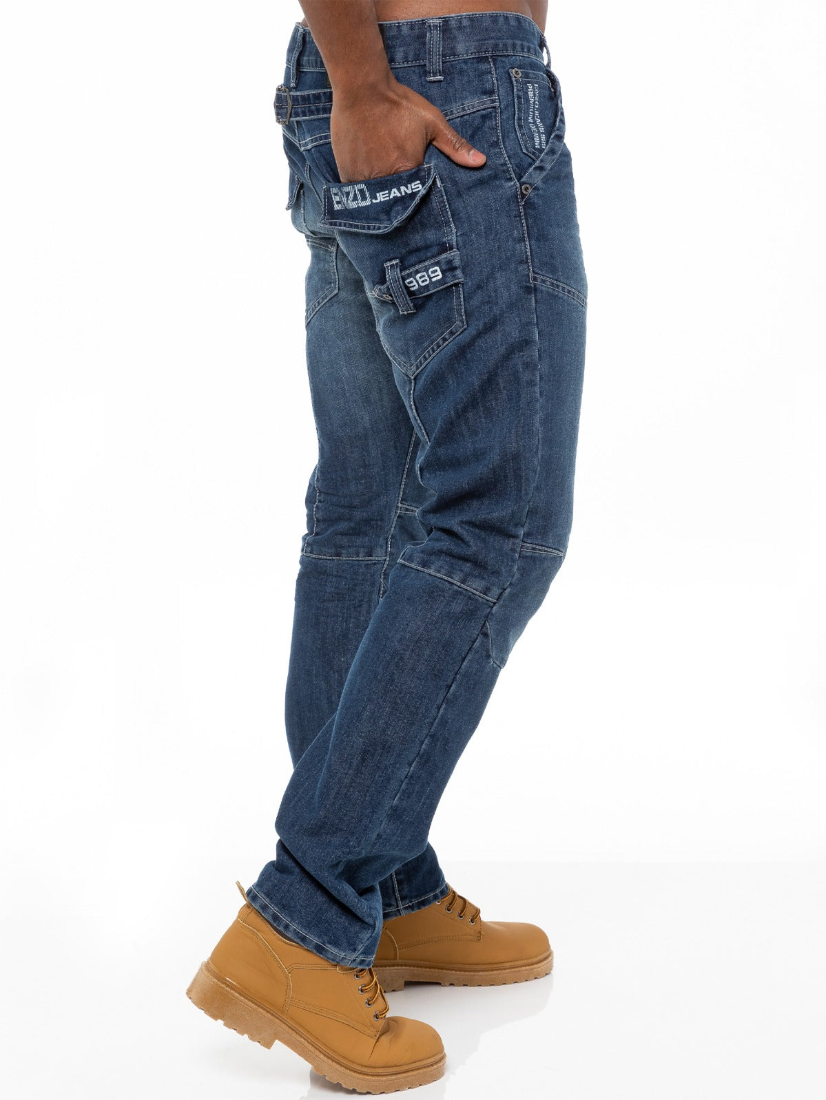 EZ243 Mens Midwash Straight Fit Denim Jeans EZ243 | Enzo Designer Menswear ENZO RAWDENIM