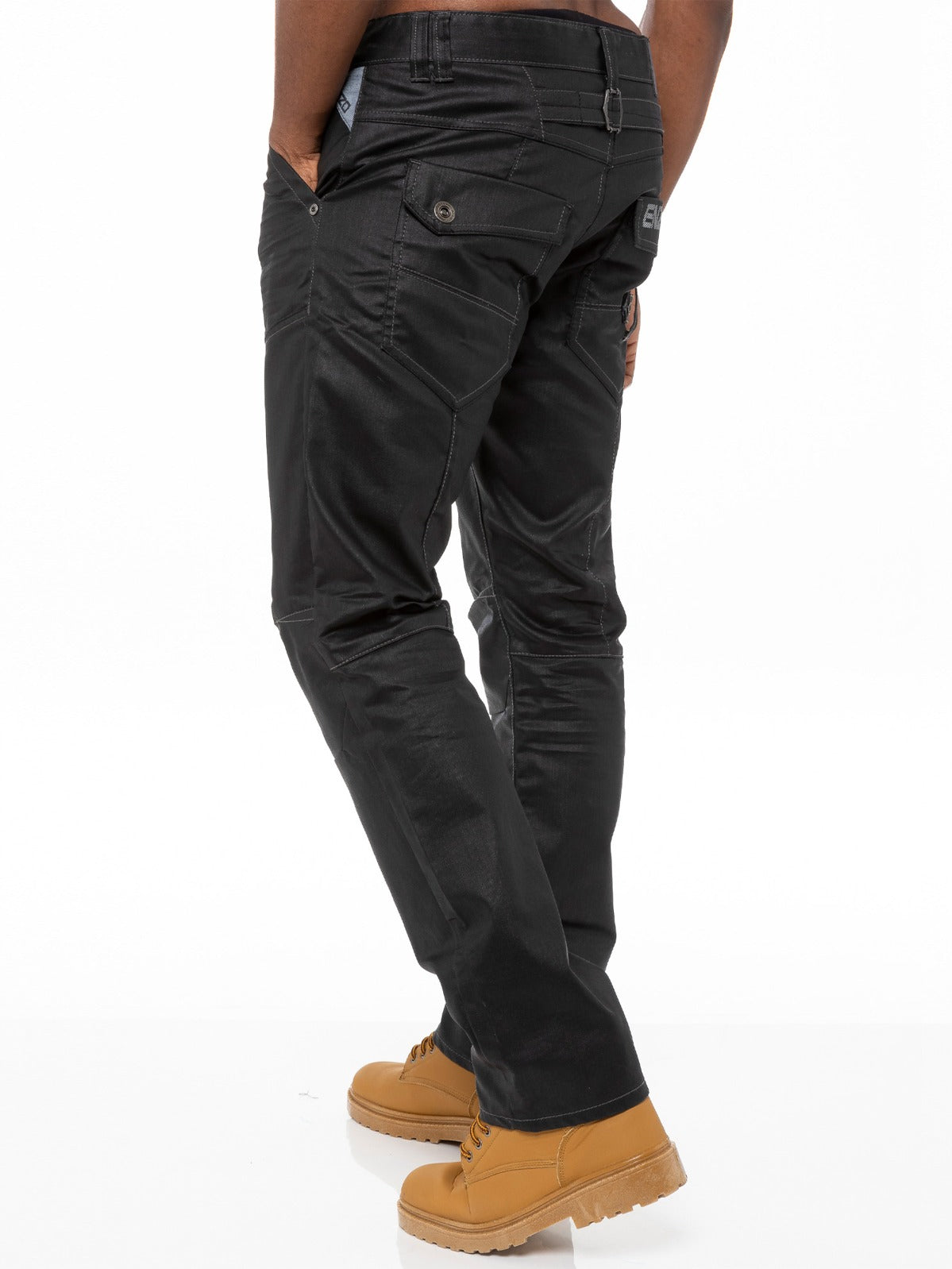 EZ329 Mens Black Regular Fit Denim Jeans EZ329 | Enzo Designer Menswear ENZO RAWDENIM