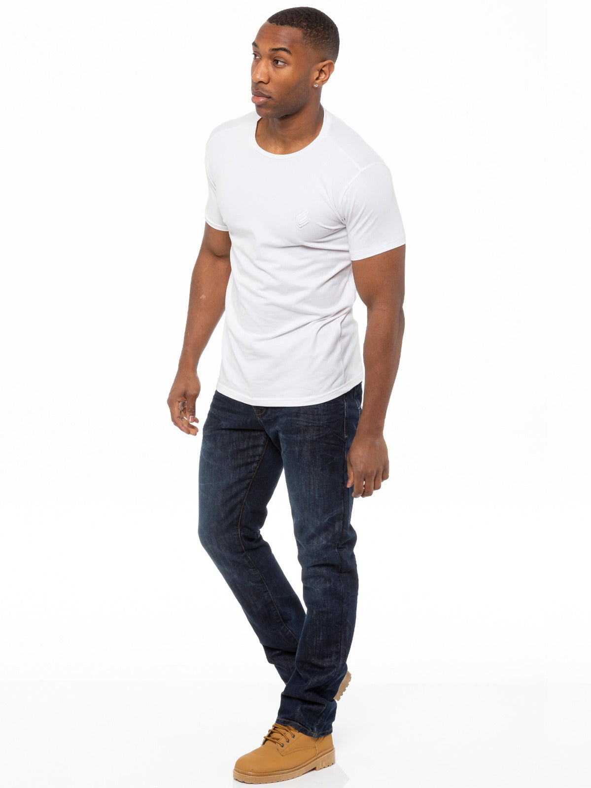 EZ384 Mens Denim Straight Fit Jeans Mid Stonewash | Enzo Designer Menswear ENZO RAWDENIM