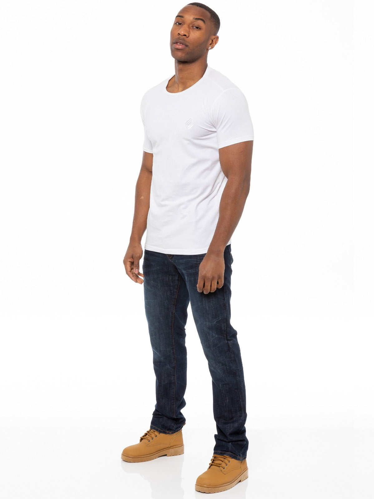 EZ384 Mens Denim Straight Fit Jeans Mid Stonewash | Enzo Designer Menswear ENZO RAWDENIM