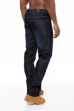 EZ408 Mens Regular Tapered Fit Enzo Designer Jeans ENZO RAWDENIM