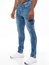 EZ411 Mens Skinny Stretch Distressed Denim Jeans | Enzo Designer Menswear ENZO RAWDENIM