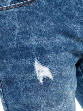 EZ411 Mens Skinny Stretch Distressed Denim Jeans | Enzo Designer Menswear ENZO RAWDENIM