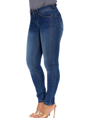 EZL418 Ladies Skinny Stretch Slim Fit Denim Jeans | Enzo Designer Womenswear ENZO RAWDENIM