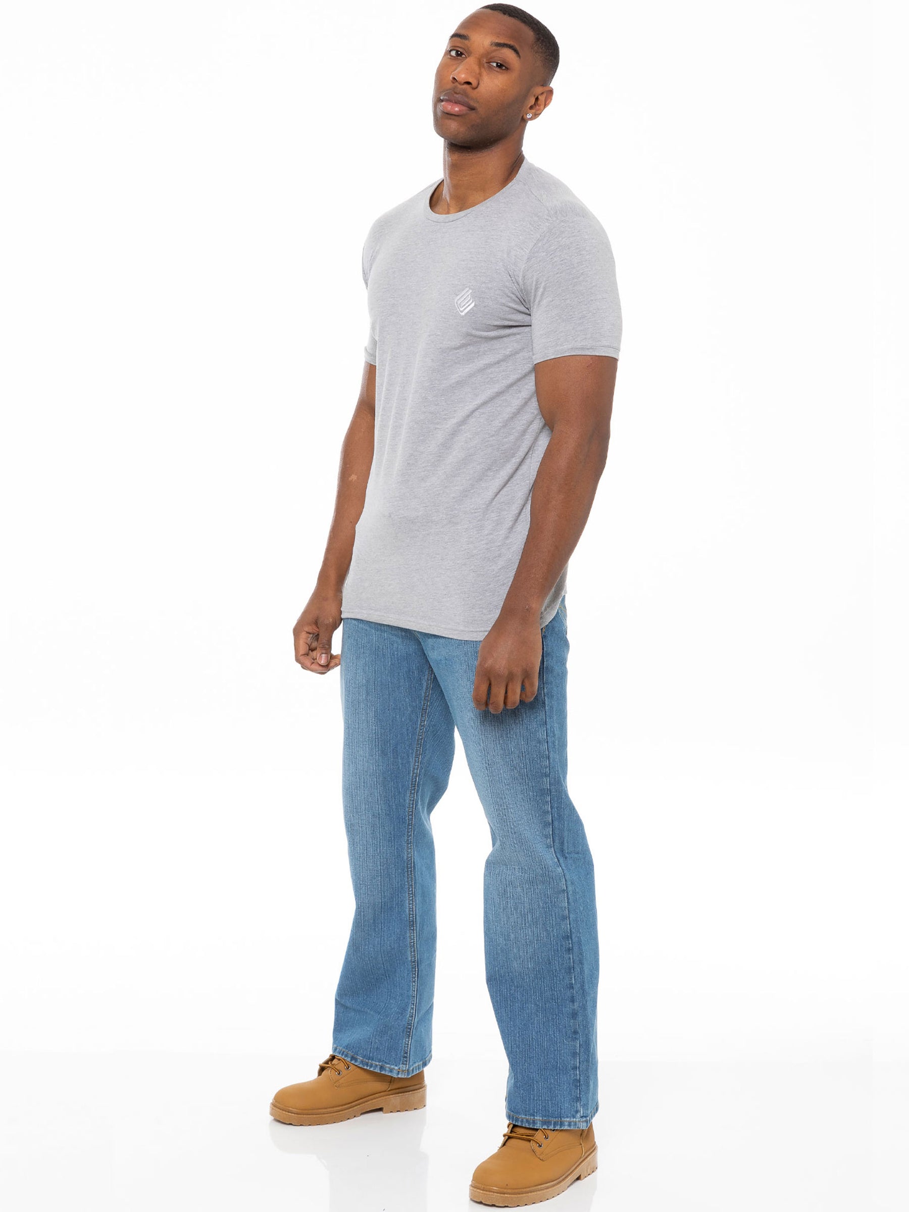 FBM19 - FBM20 Men's Blue Wash Boot Cut Denim Jeans | FBM Designer Menswear FBM RAWDENIM