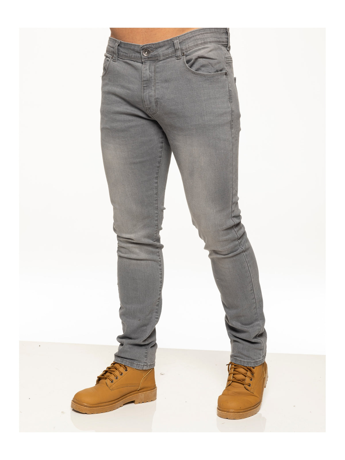 EZ325 MSW Mens Skinny Stretch Mid Stonewash Denim Jeans | Enzo Designer Menswear ENZO RAWDENIM