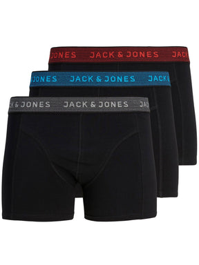 12127816 Mens Basic Jack and Jones Jaquard Waistband Boxer Trunks 3 Pack JACK AND JONES RAWDENIM