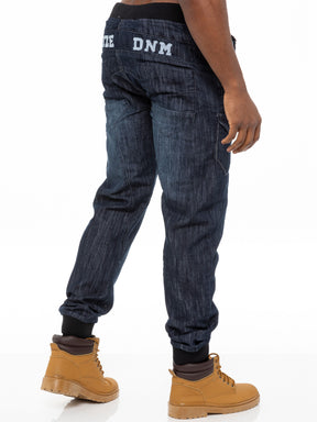 KZ101 KRUZE Mens Designer Casual Mid Stonewash Branded Denim Cuffed Jeans Pants KRUZE RAWDENIM