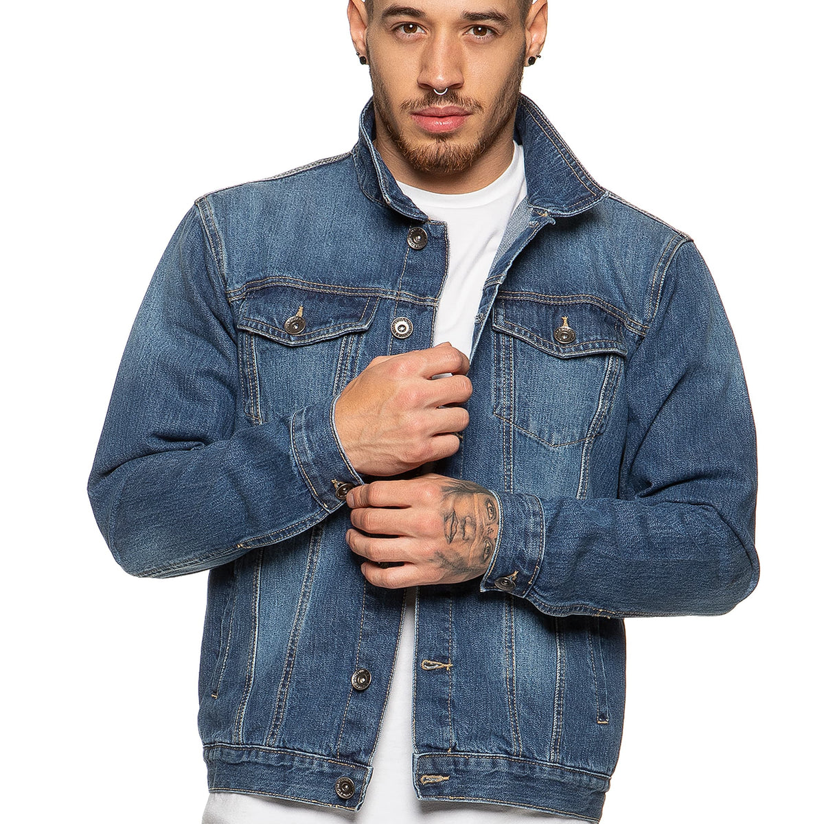 ENZO BLUES ♥ Plain blue jean jacket / 追跡付 mens_-official-enzo-jeans-_-f-