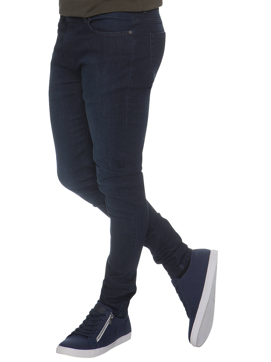 Pantalon Jean Homme Slim Stretch - Coton élastique Confortable - Taille 71 à 107 Cm - Noir, Bleu, Gris