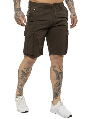KZS129 Kruze Mens Soft Cotton Cargo Summer Shorts KRUZE RAWDENIM