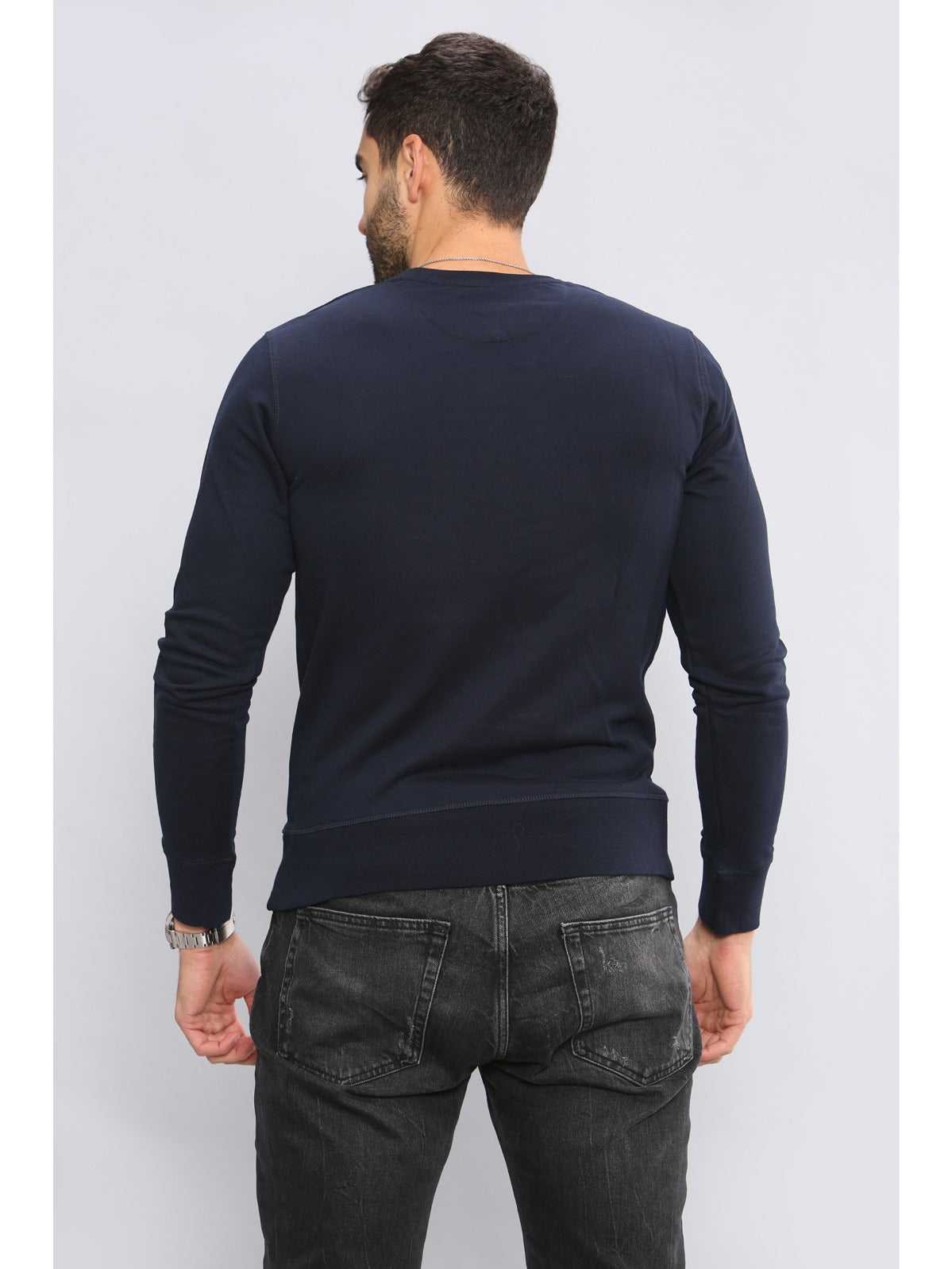 Gant_Outline Gant Mens Long Sleeved Outlined Branded Sweatshirt GANT RAWDENIM